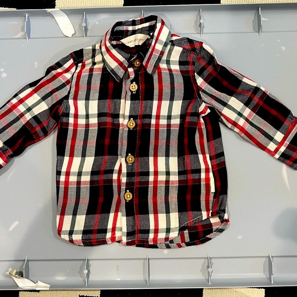 3 month Burt’s Bees long sleeve flannel shirt